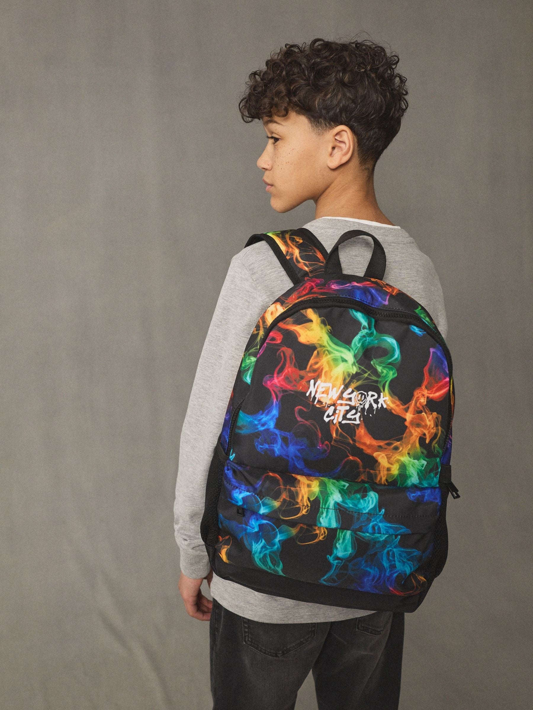 Bright Marble Print Backpack image 1