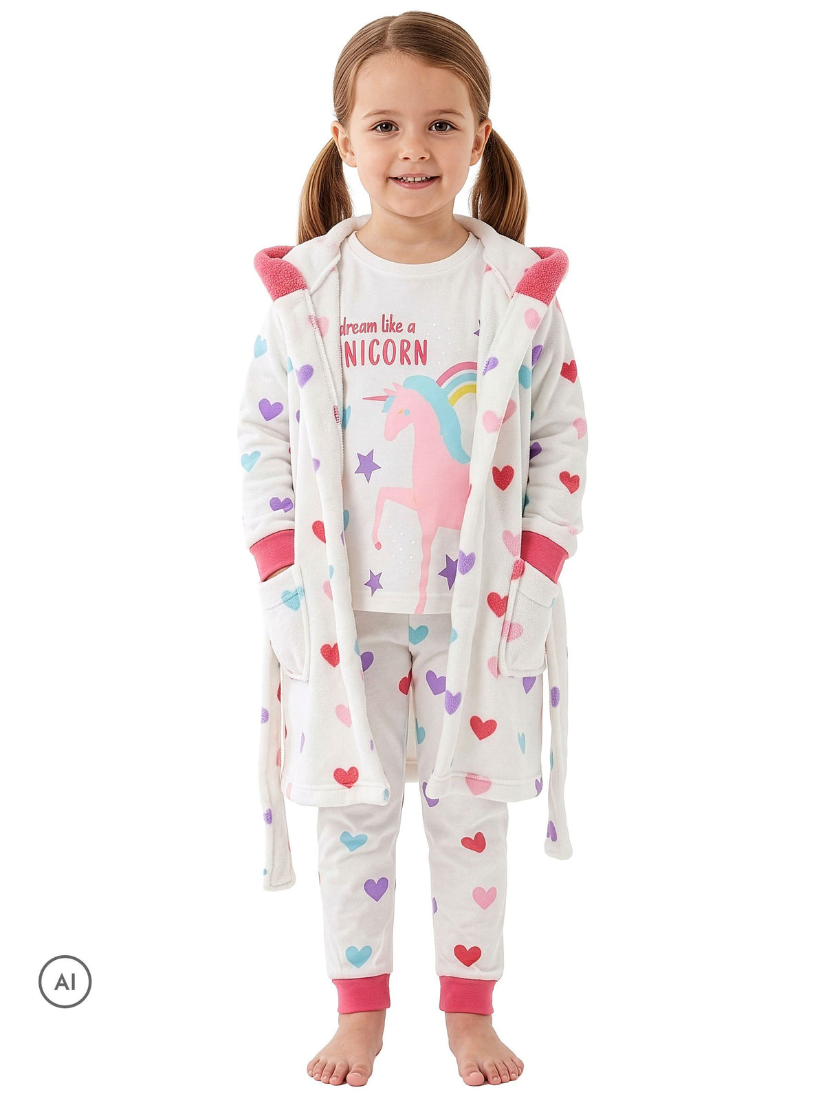 Harry Bear Pink Unicorn Pyjamas And Dressing Gown Set - image 4