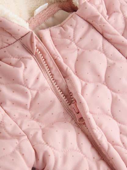 Pink Baby Quilted Nylon Pramsuit (0mths-2yrs)