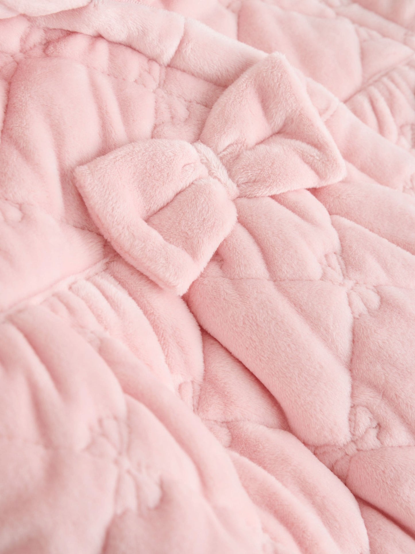 Pink Velour Baby Quilted Pramsuit (0mths-2yrs)