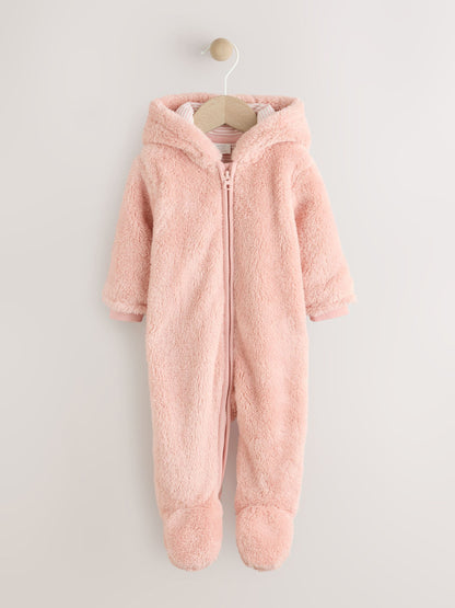 Pink Fleece Baby Pramsuit (0mths-2yrs)