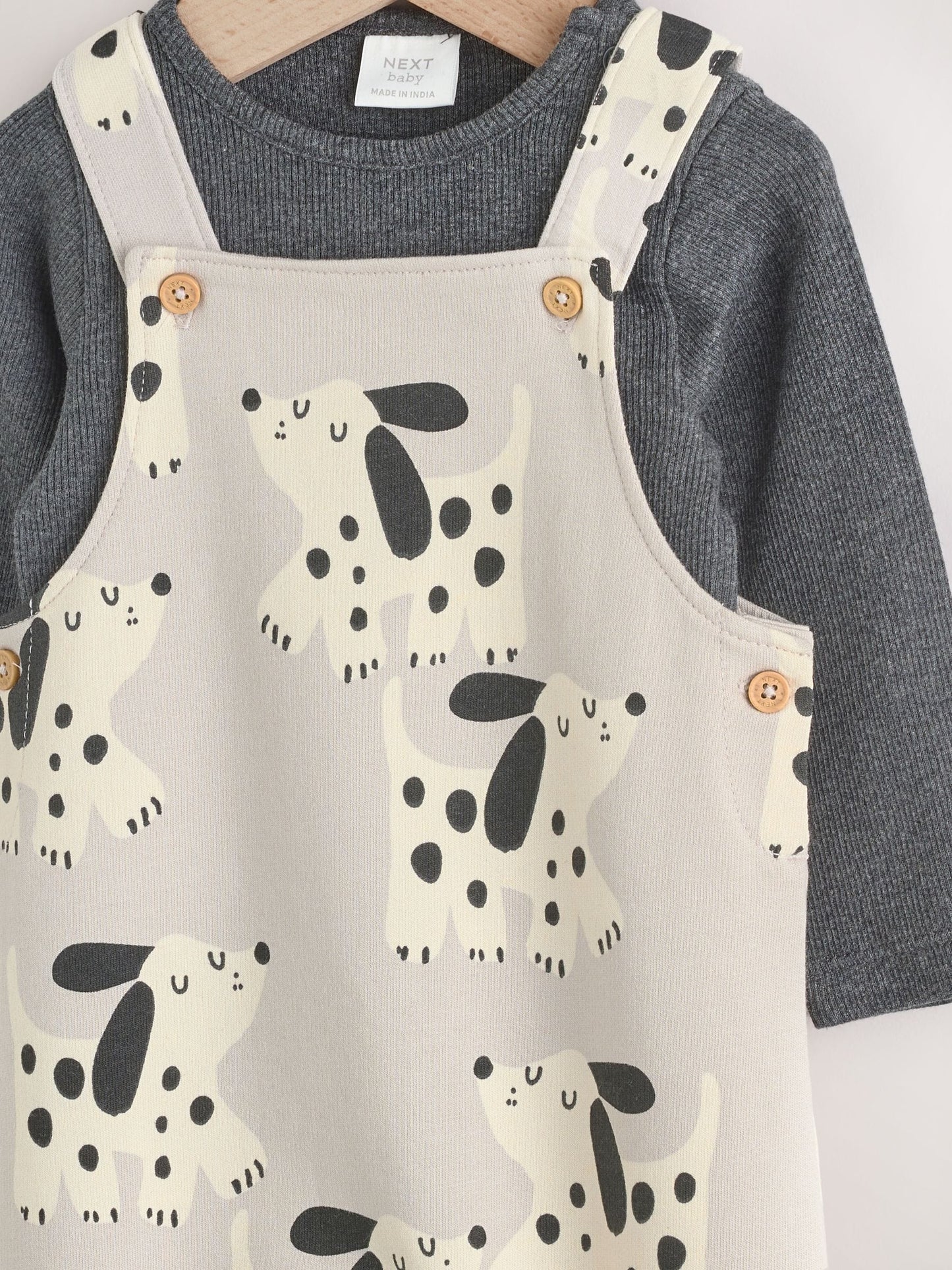 Mono Dog Jersey Dungarees And Bodysuit Baby Set (0mths-2yrs)