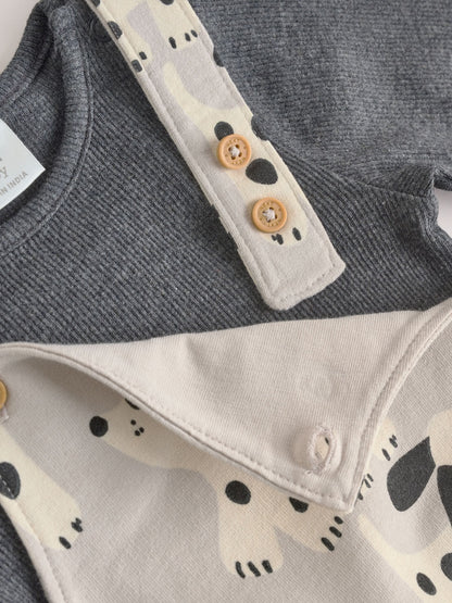 Mono Dog Jersey Dungarees And Bodysuit Baby Set (0mths-2yrs)