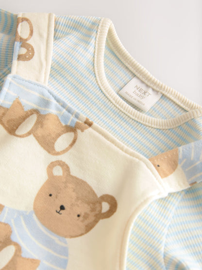 Blue Bear Print Jersey Dungarees And Bodysuit Baby Set (0mths-2yrs)
