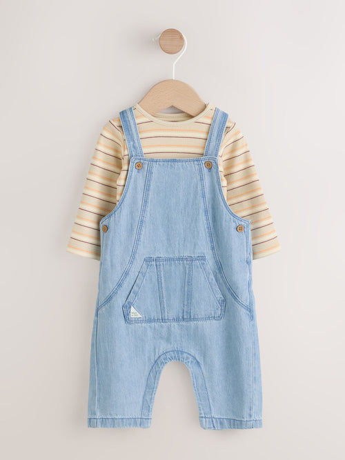 Blue Baby Denim Dungarees and Bodysuit Set (0mths-2yrs) image 1