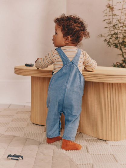 Blue Baby Denim Dungarees and Bodysuit Set (0mths-2yrs)