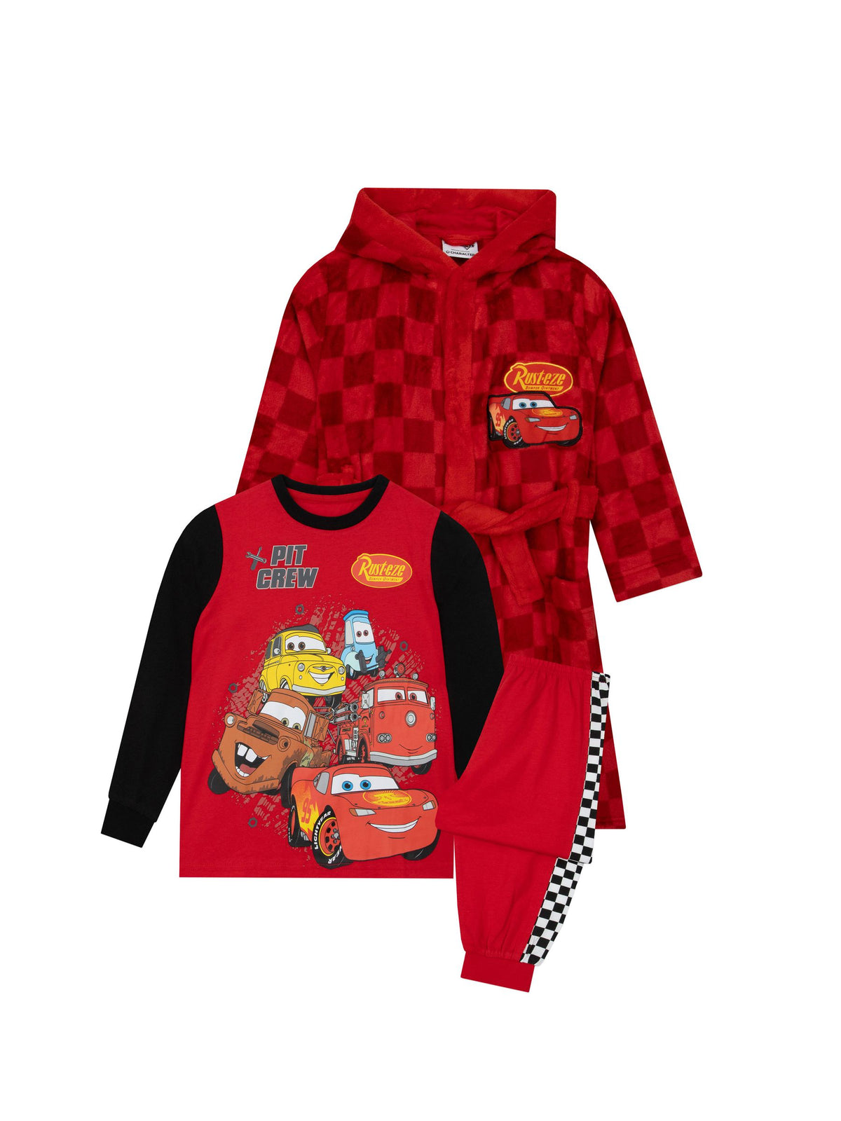 Character Red Disney Cars Pyjamas And Dressing Gown Set - image 1
