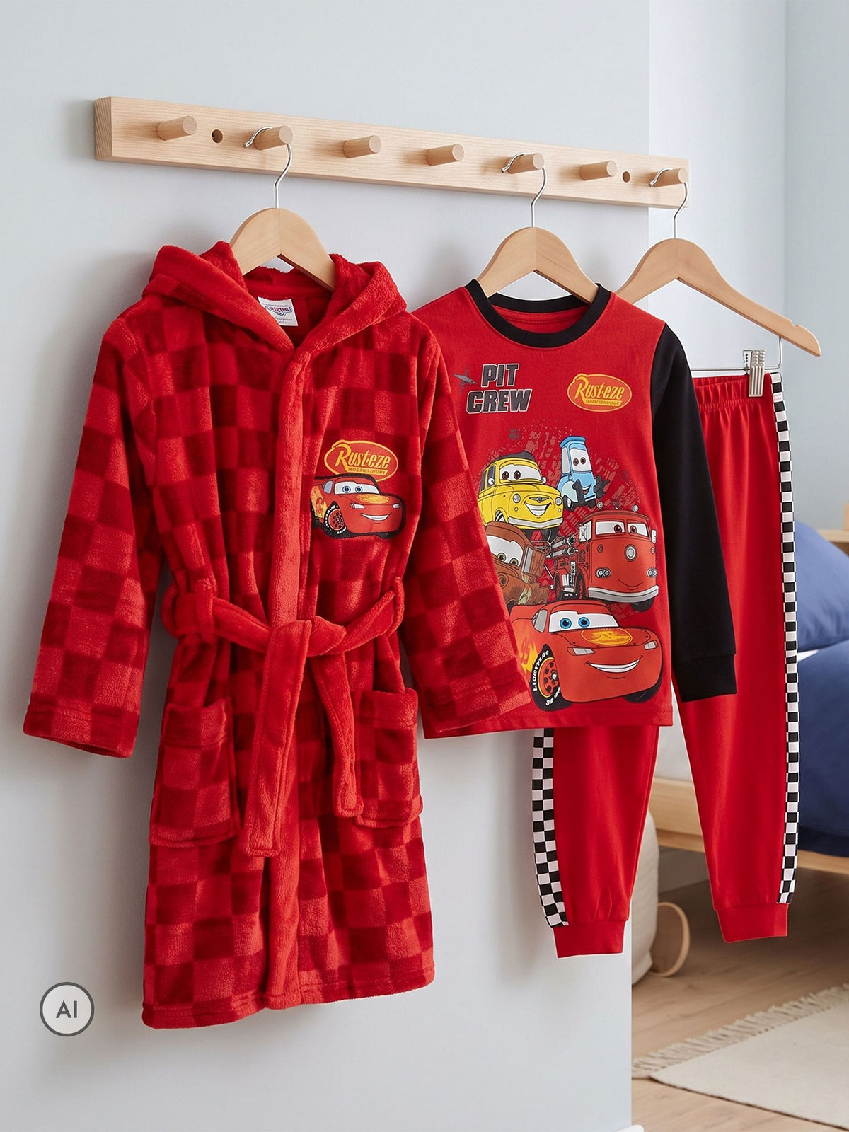 Character Red Disney Cars Pyjamas And Dressing Gown Set - image 10