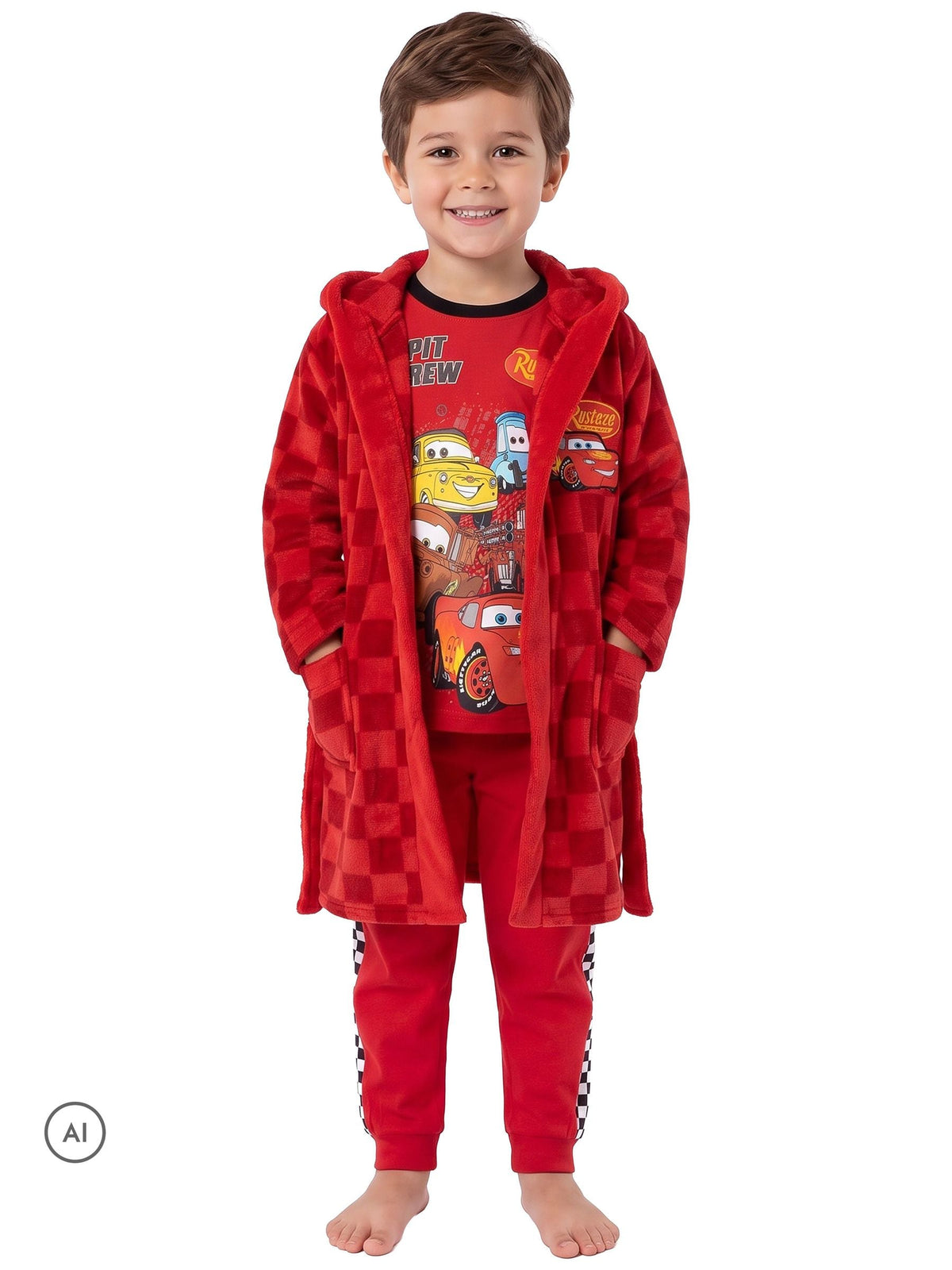 Character Red Disney Cars Pyjamas And Dressing Gown Set - image 2