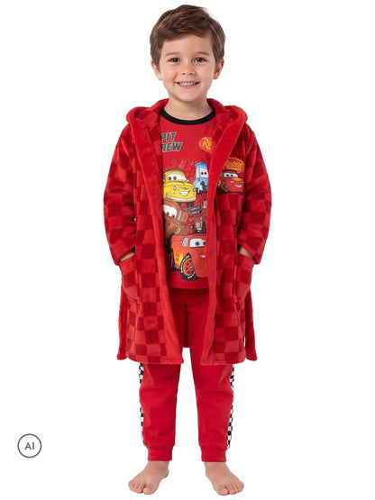 Character Red Disney Cars Pyjamas And Dressing Gown Set - image 2