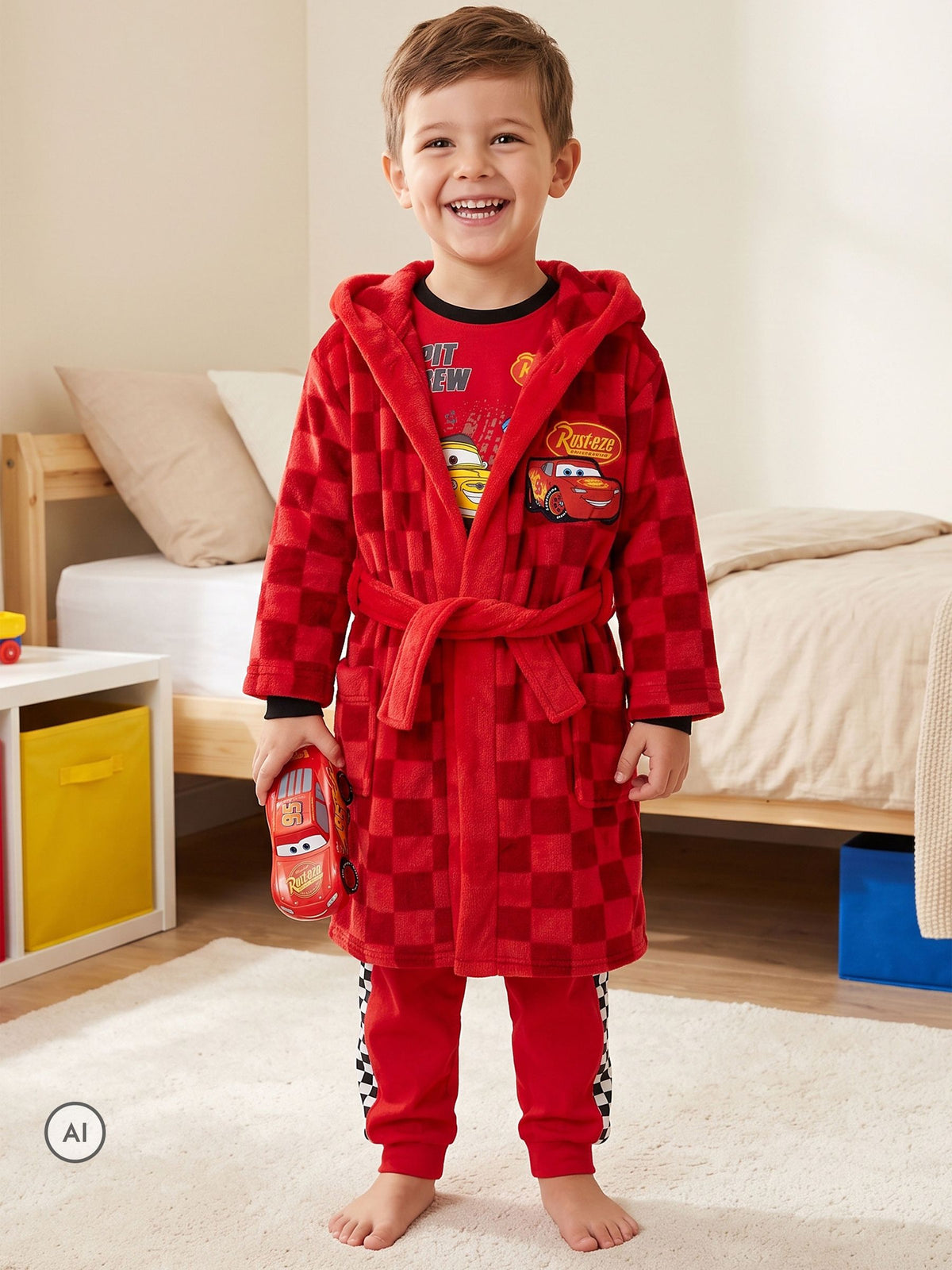 Character Red Disney Cars Pyjamas And Dressing Gown Set - image 5