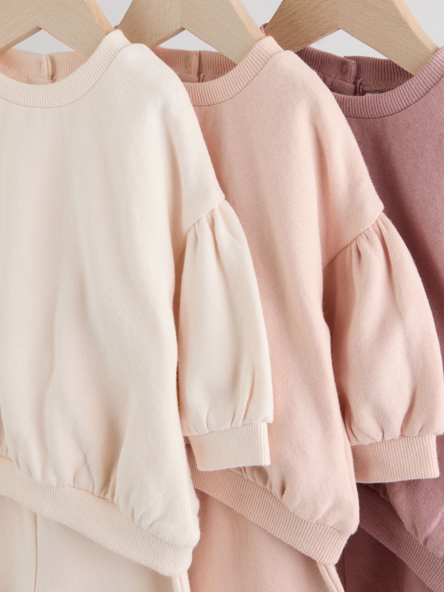 Cream/Pink Baby Sweatshirt & Joggers 6 Piece Set (0mths-2yrs) image 4