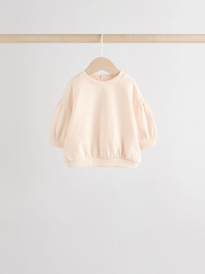 Cream/Pink Baby Sweatshirt & Joggers 6 Piece Set (0mths-2yrs) image 3