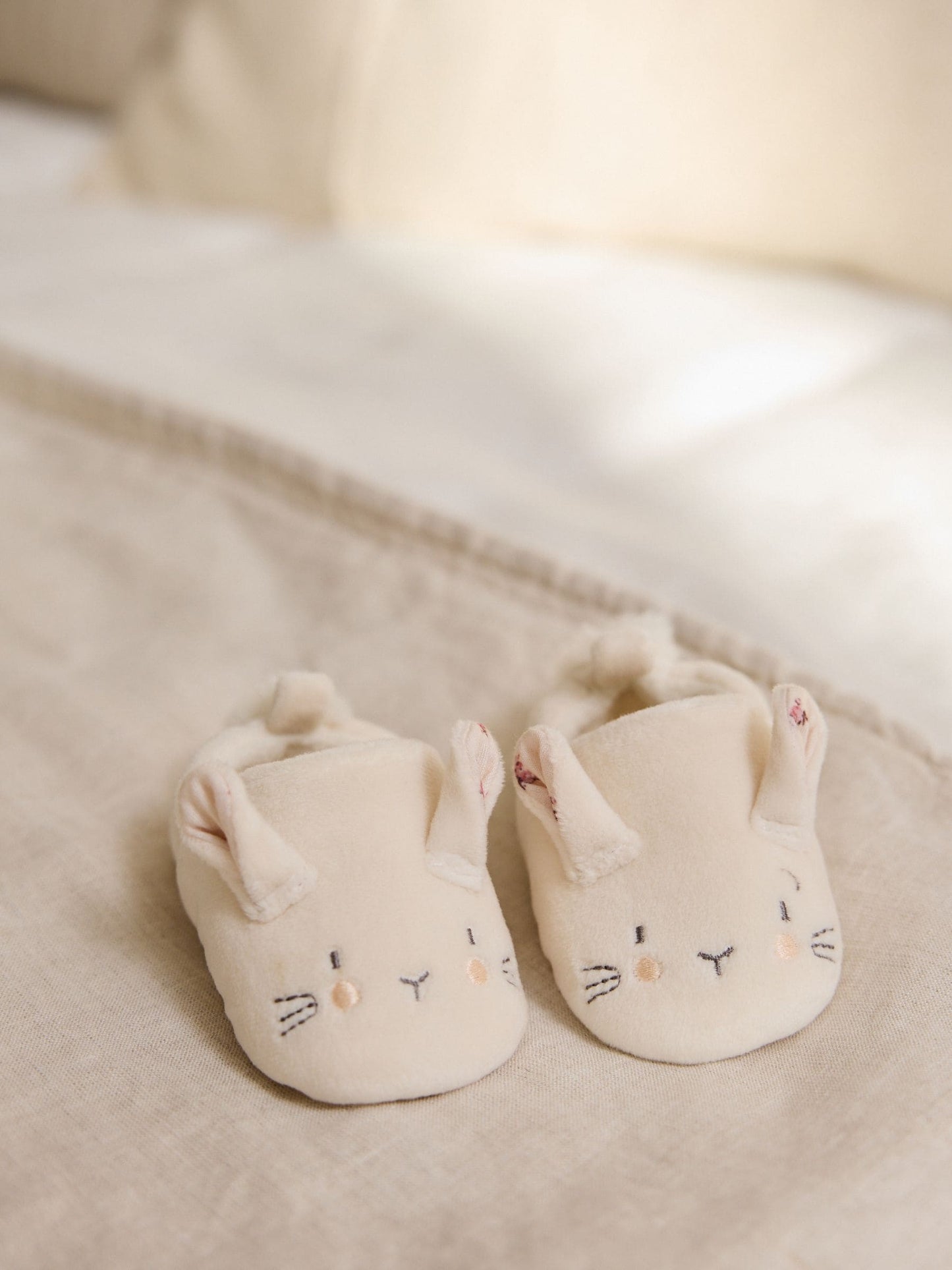 Cream Bunny Baby Slip-On Shoes (0-18mths) image 3
