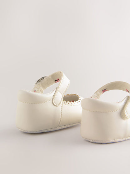 White Mary Jane Baby Shoes (0-24mths) image 3