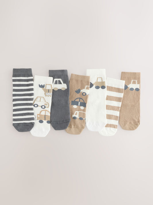 Neutral Transport Cotton Rich Socks 7 Pack image 1
