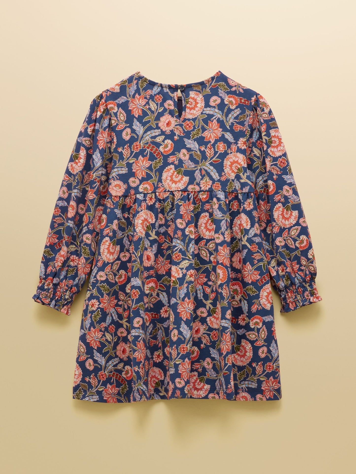 Joules Girls' Hampton Multi Floral Long Sleeve Jersey Dress image 2