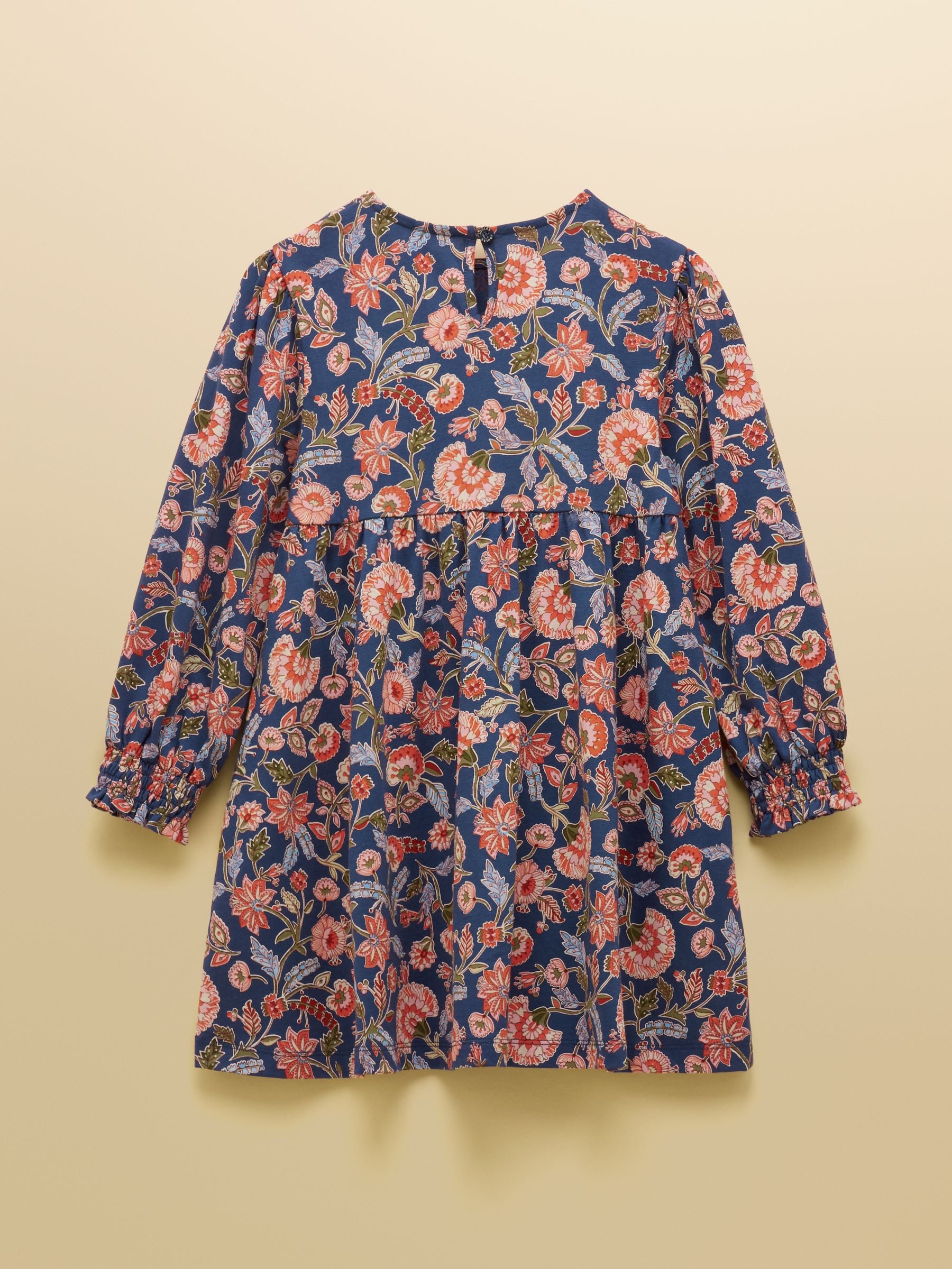 Joules Girls' Hampton Multi Floral Long Sleeve Jersey Dress image 2