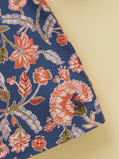 Joules Girls' Hampton Multi Floral Long Sleeve Jersey Dress image 3