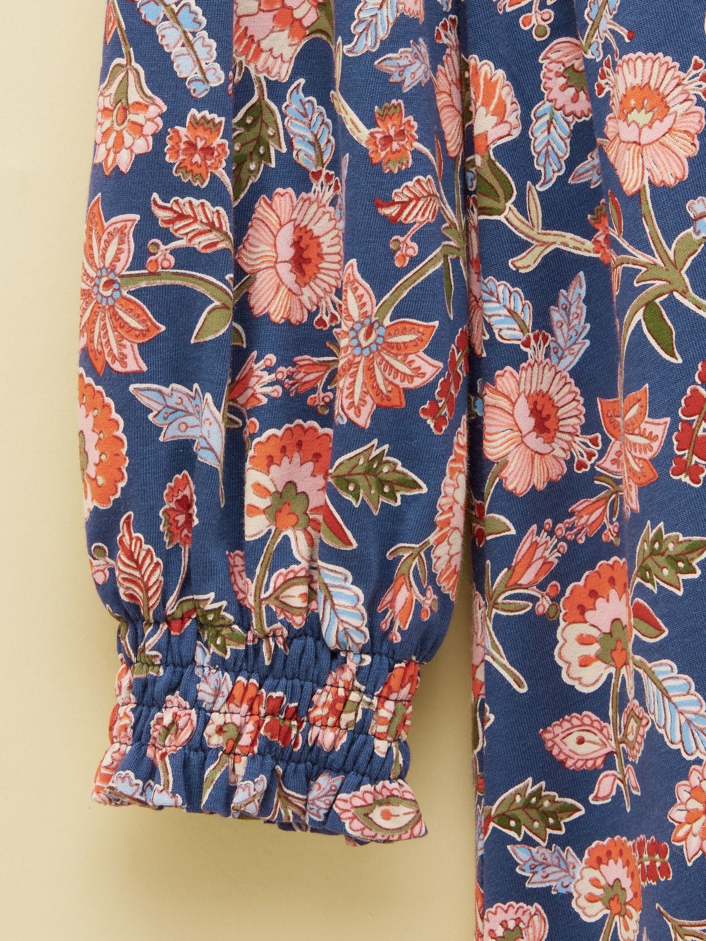Joules Girls' Hampton Multi Floral Long Sleeve Jersey Dress image 4