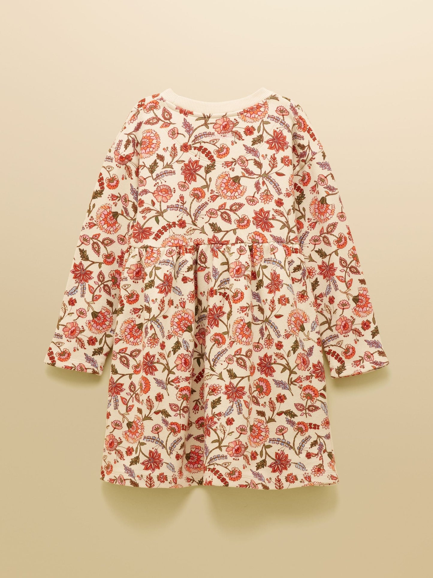 Joules Girls' Emma Cream Floral Long Sleeve Sweater Dress image 2