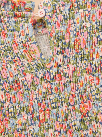 Joules Girls' Gracie Multi Ditsy Shirred Long Sleeved Printed Jersey Dress image 5