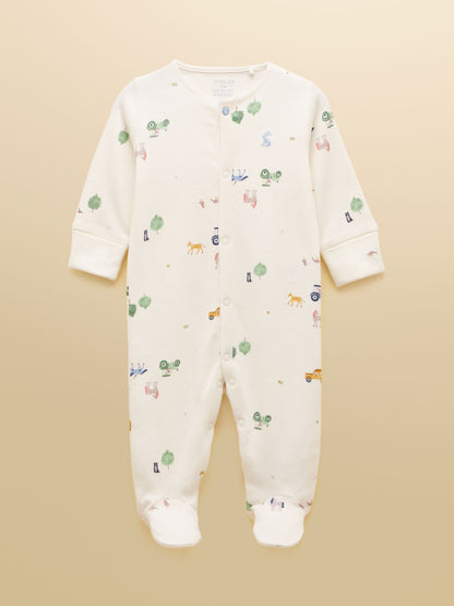 Joules Razamataz Cream Cotton Babygrow image 1