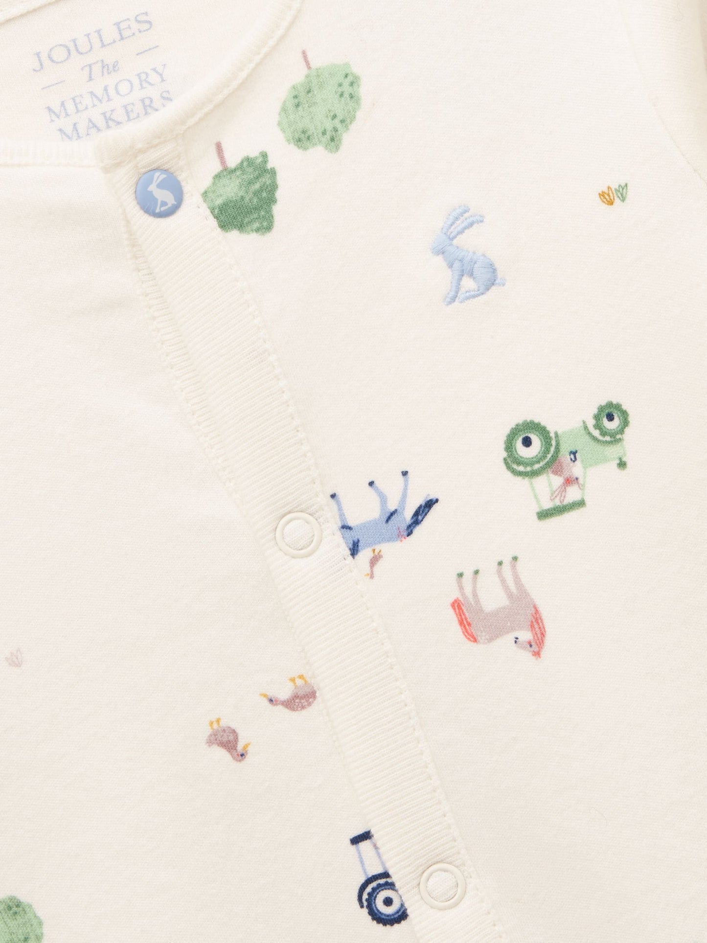 Joules Razamataz Cream Cotton Babygrow image 3