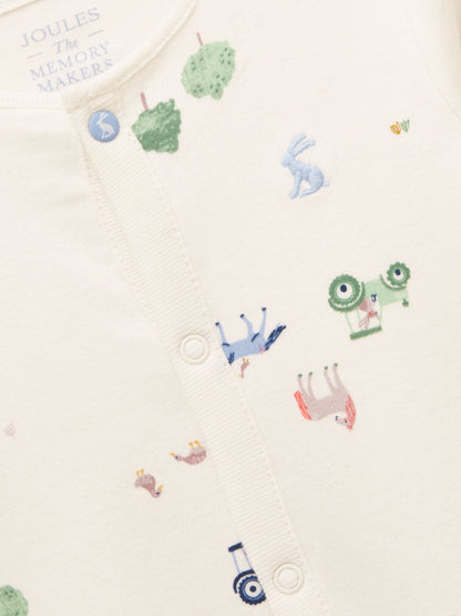 Joules Razamataz Cream Cotton Babygrow image 3