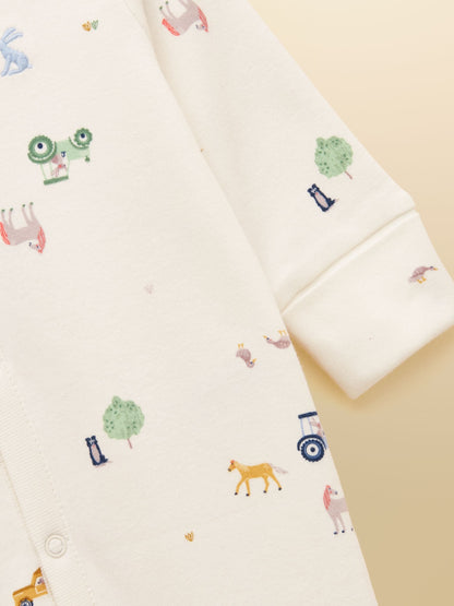 Joules Razamataz Cream Cotton Babygrow image 4