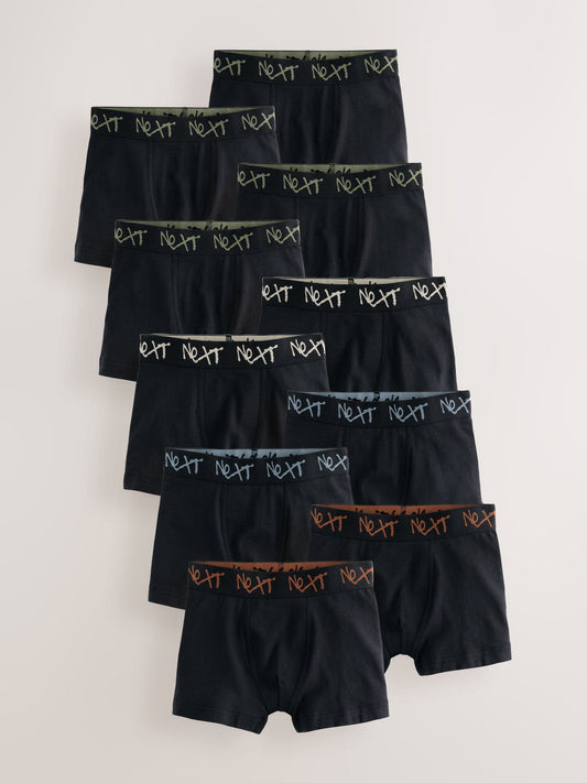 Dsiney Kidz - Black with Grafitti Next Waistband Trunks 10 Pack (1.5-16yrs) image 1
