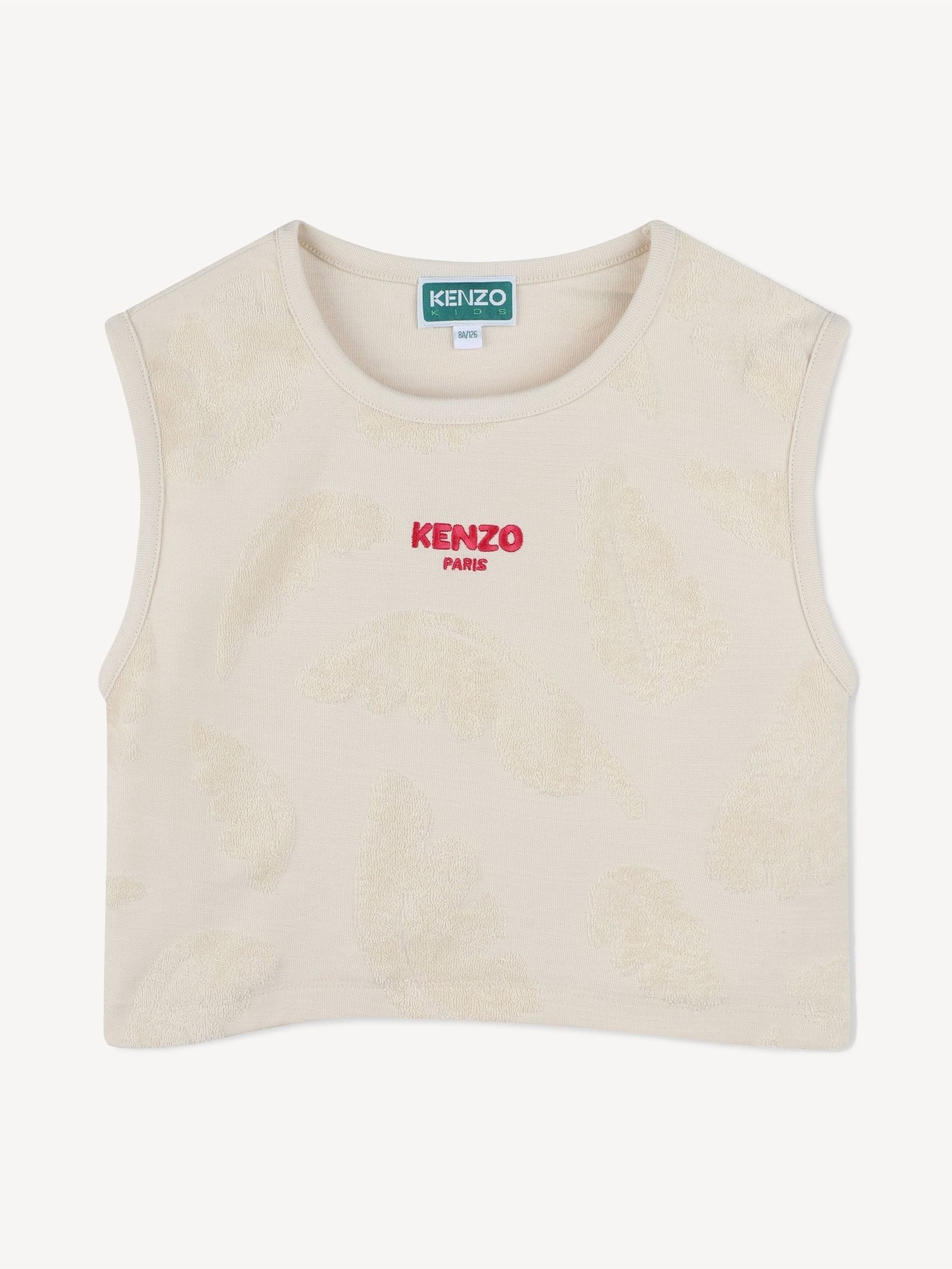 KENZO KIDS Natural Logo Palm Tree Tank Top And Shorts Set image 1