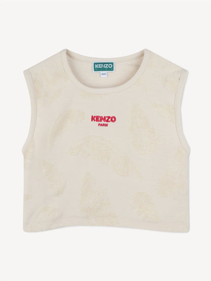 KENZO KIDS Natural Logo Palm Tree Tank Top And Shorts Set image 1