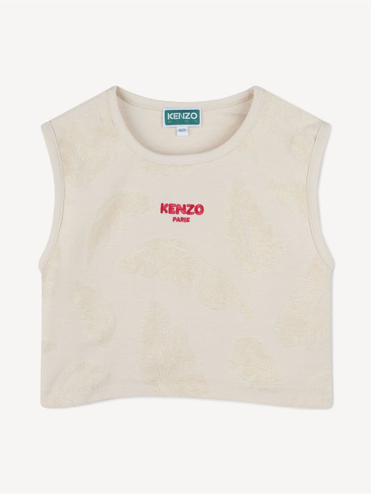 KENZO KIDS Natural Logo Palm Tree Tank Top And Shorts Set image 1