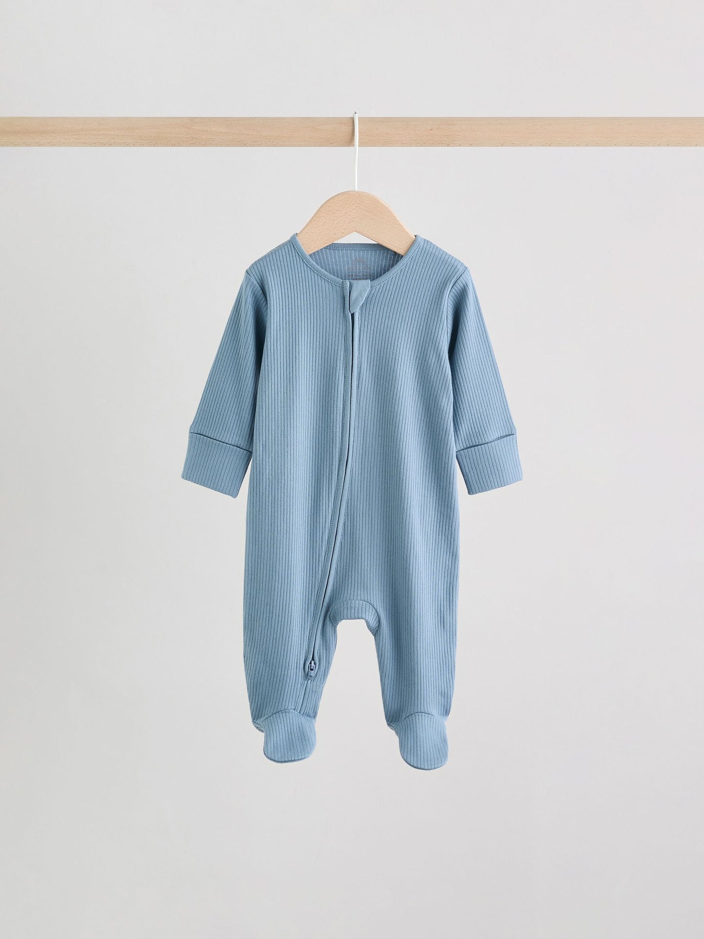 Blue 3 Pack Baby Two Way Zip Sleepsuits (0-2yrs) image 3