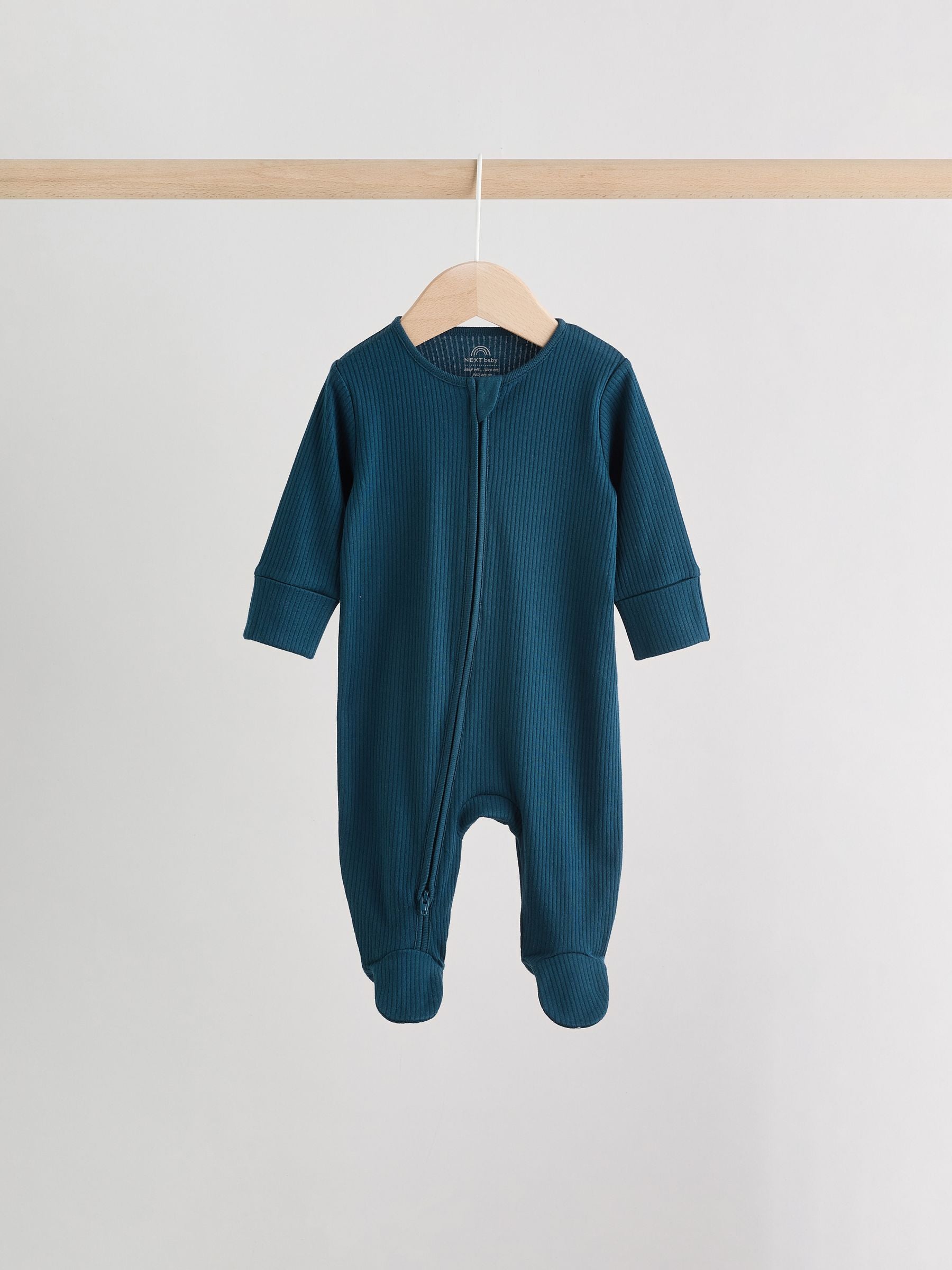 Blue 3 Pack Baby Two Way Zip Sleepsuits (0-2yrs) image 6