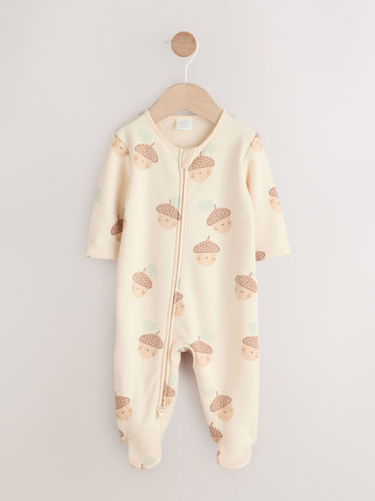 Neutral Baby Two Way Zip Fleece Lined Sleepsuit
