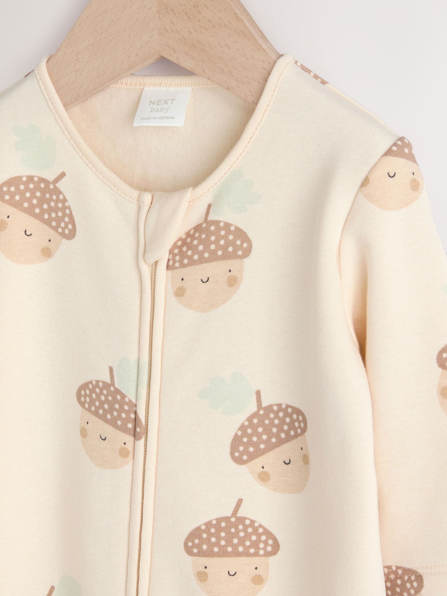Neutral Baby Two Way Zip Fleece Lined Sleepsuit