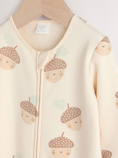 Neutral Baby Two Way Zip Fleece Lined Sleepsuit