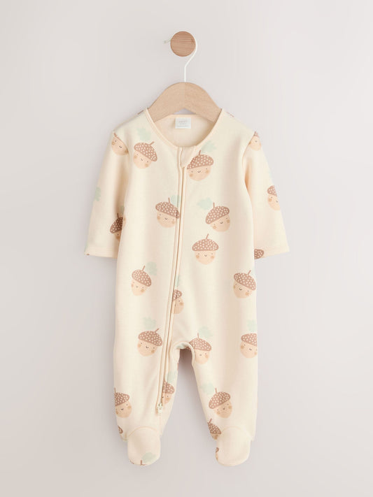 Neutral Baby Two Way Zip Fleece Lined Sleepsuit image 1