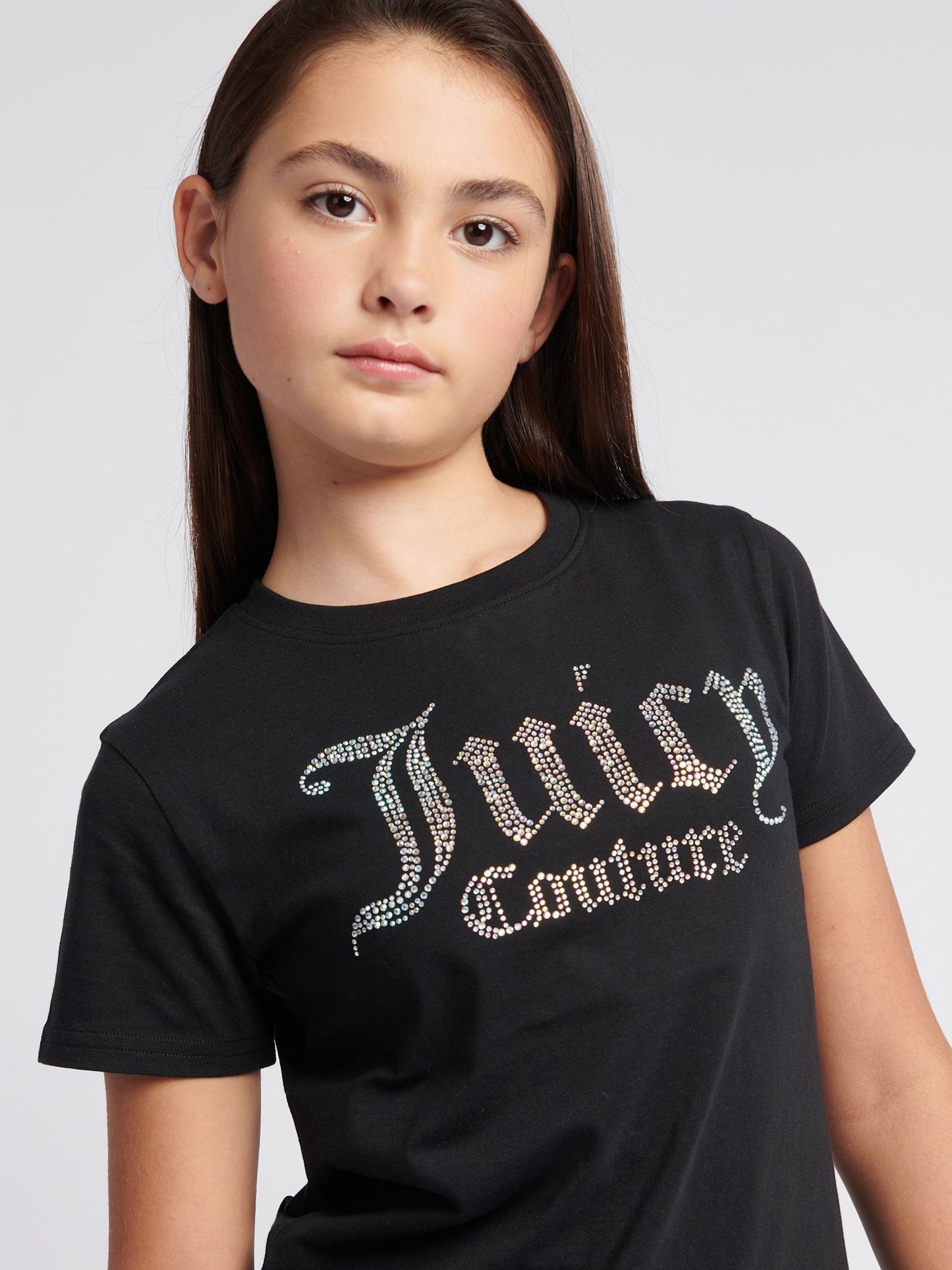 Dsiney Kidz - Juicy Couture Black Fitted Diamante T-Shirt image 1