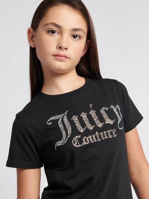 Dsiney Kidz - Juicy Couture Black Fitted Diamante T-Shirt image 1