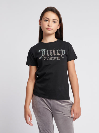 Dsiney Kidz - Juicy Couture Black Fitted Diamante T-Shirt image 2