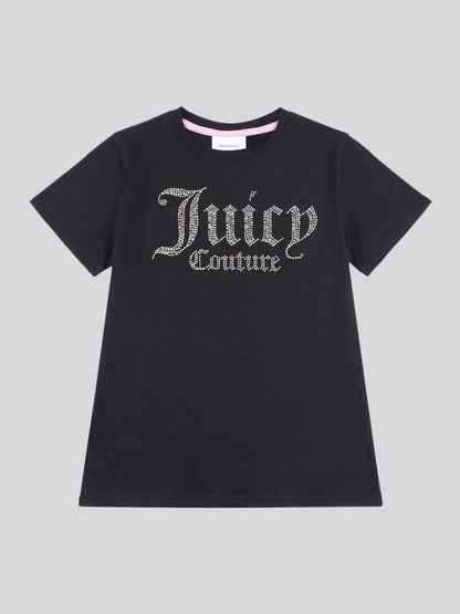 Dsiney Kidz - Juicy Couture Black Fitted Diamante T-Shirt image 5