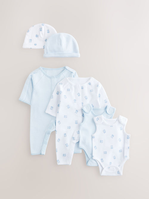 Blue Baby Premature Sleepsuit Set 6 Piece (0-0mths) image 1