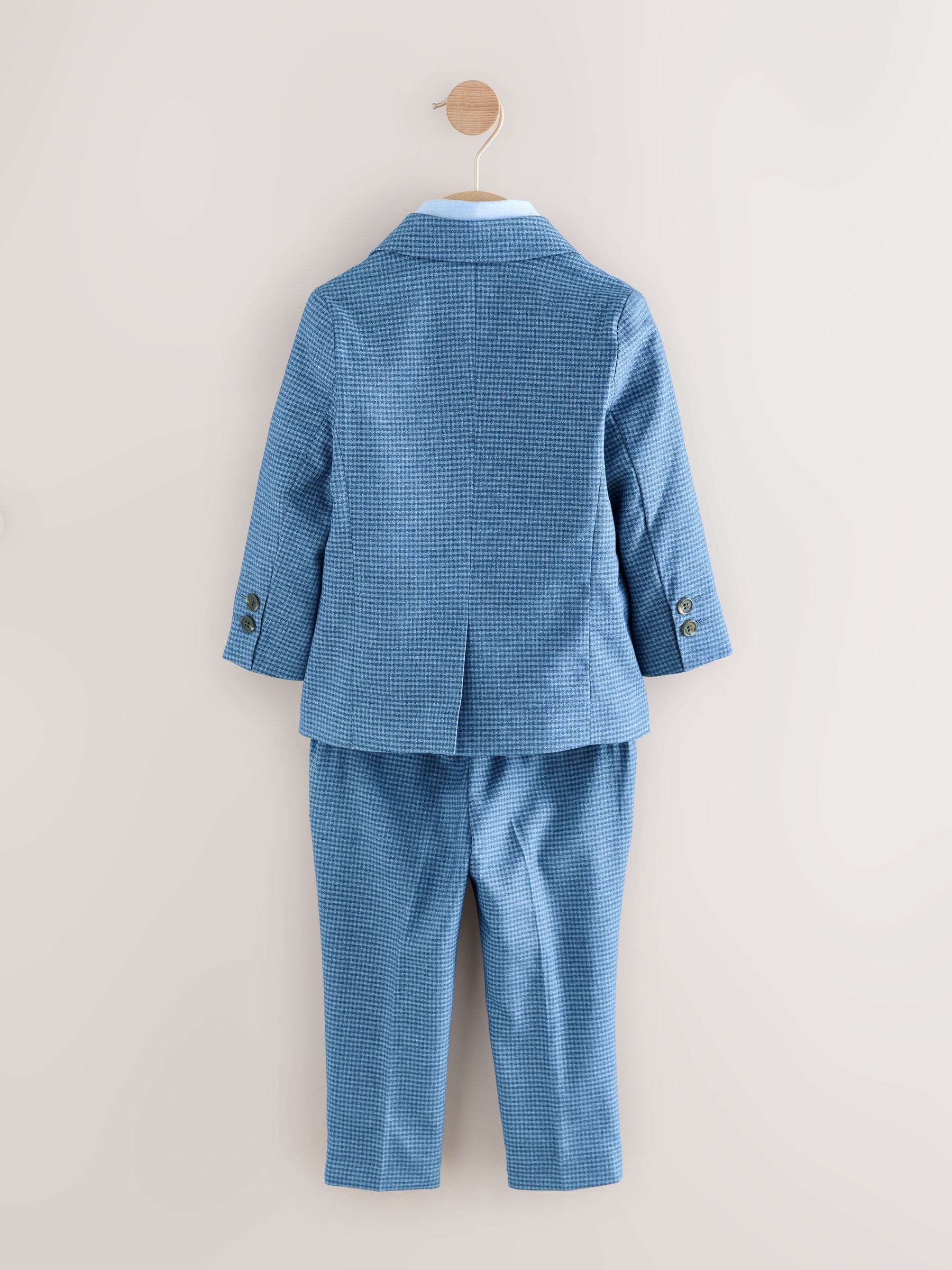 Blue Check Blazer, Shirt, Trousers & Bow Tie Set (3mths-9yrs) image 5