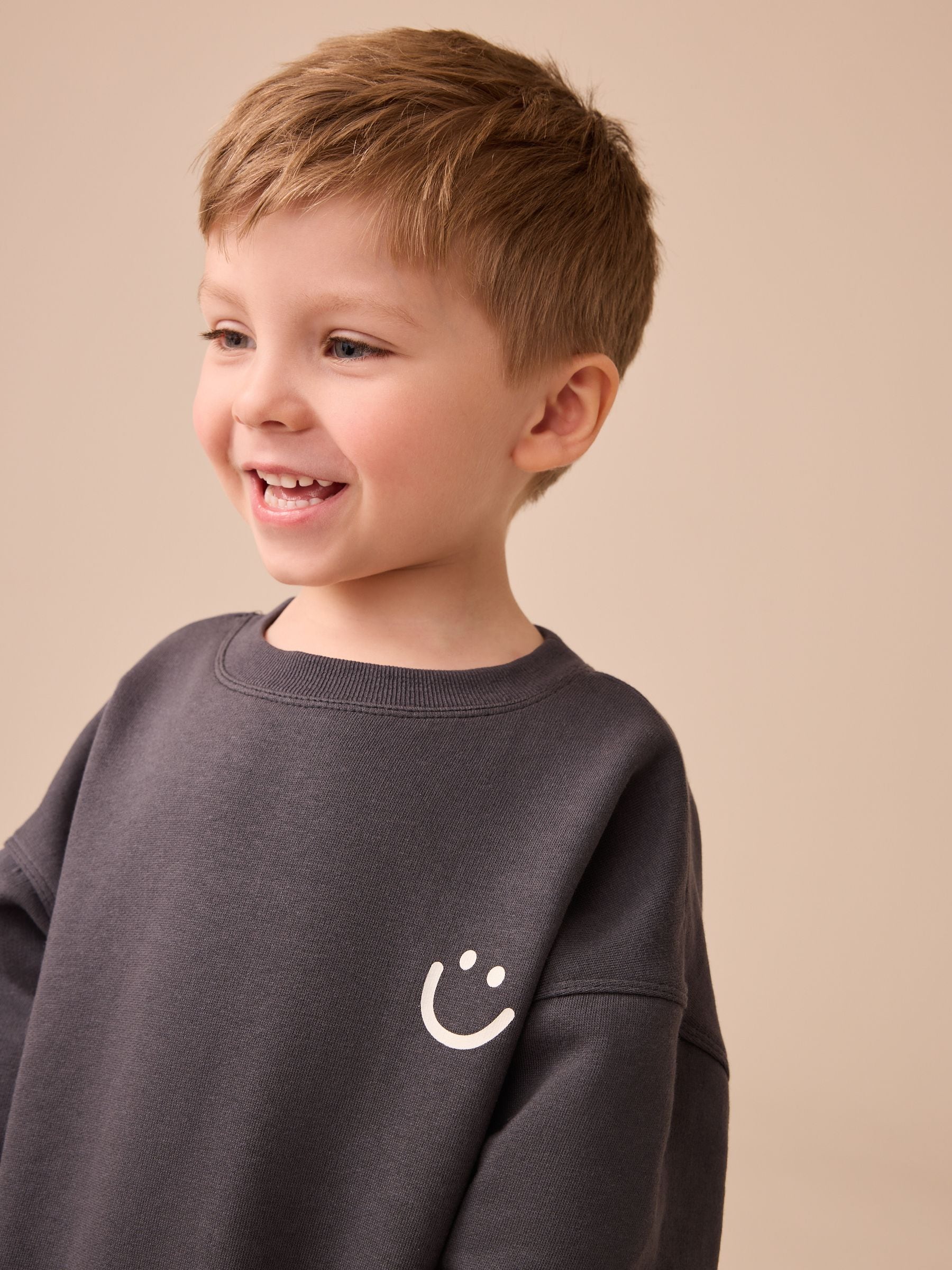 Charcoal Checkerboard Long Sleeve T-Shirt & Trousers Set (3mths-7yrs) image 4