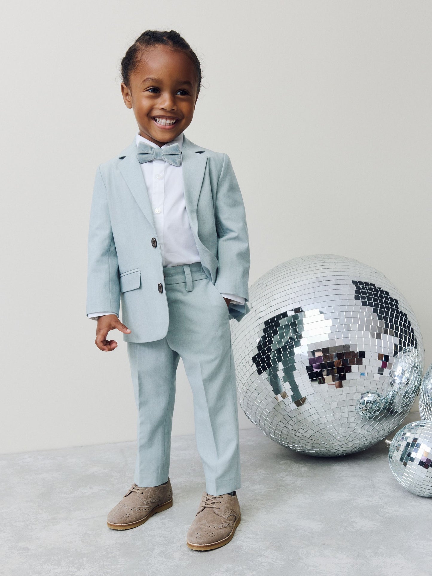 Dsiney Kidz - Blue Blazer, Shirt & Trouser Set Blazer Shirt Trousers and Bow Tie Set (3mths-12yrs) image 1