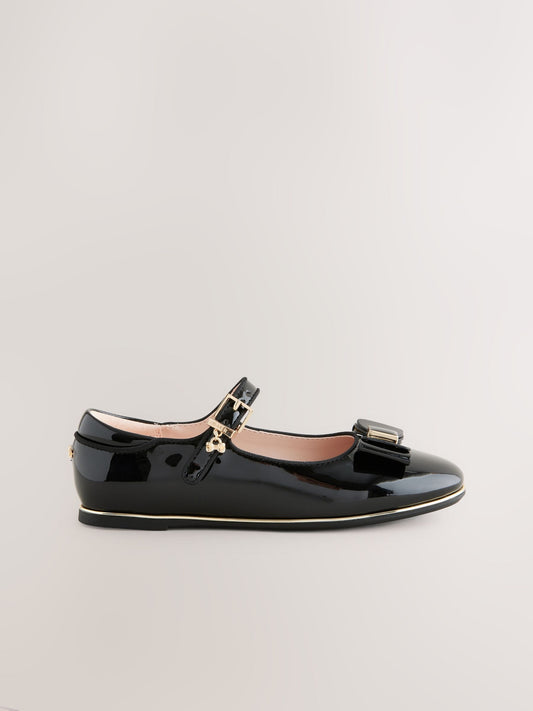 Baker by Ted Baker Girls Back to School Patent Mary Jane Black Shoes with Bow image 2