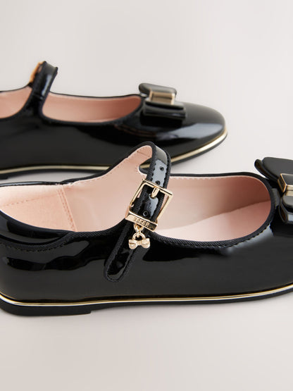 Baker by Ted Baker Girls Back to School Patent Mary Jane Black Shoes with Bow image 4